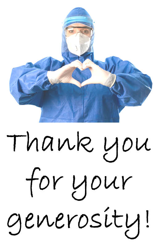 Thank you for your generosity with heart hands