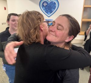 Lori greets ED Nurse, Jen.