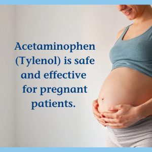 Image of pregnant person with text