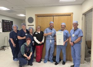 Members of the NVRH Pain Management team with representatives from Boston Scientific after performing a nerve ablation.